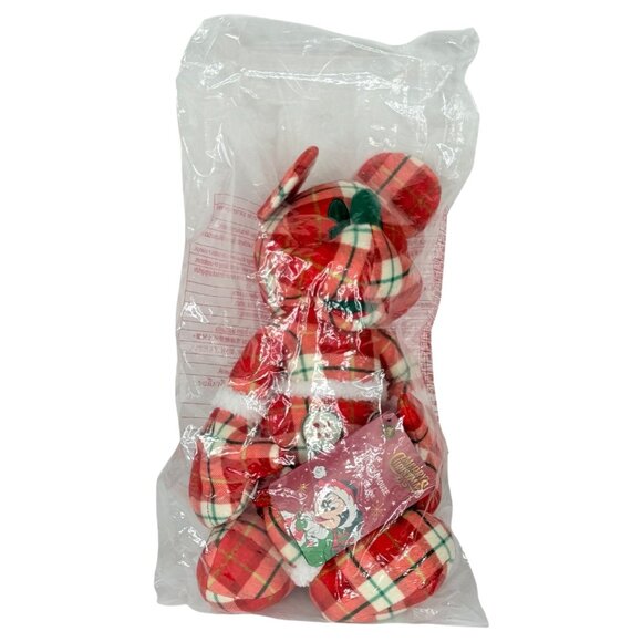 2025 Disney Cardmember Exclusive Mickey Mouse Plush Christmas Holiday Plaid - Picture 2 of 7